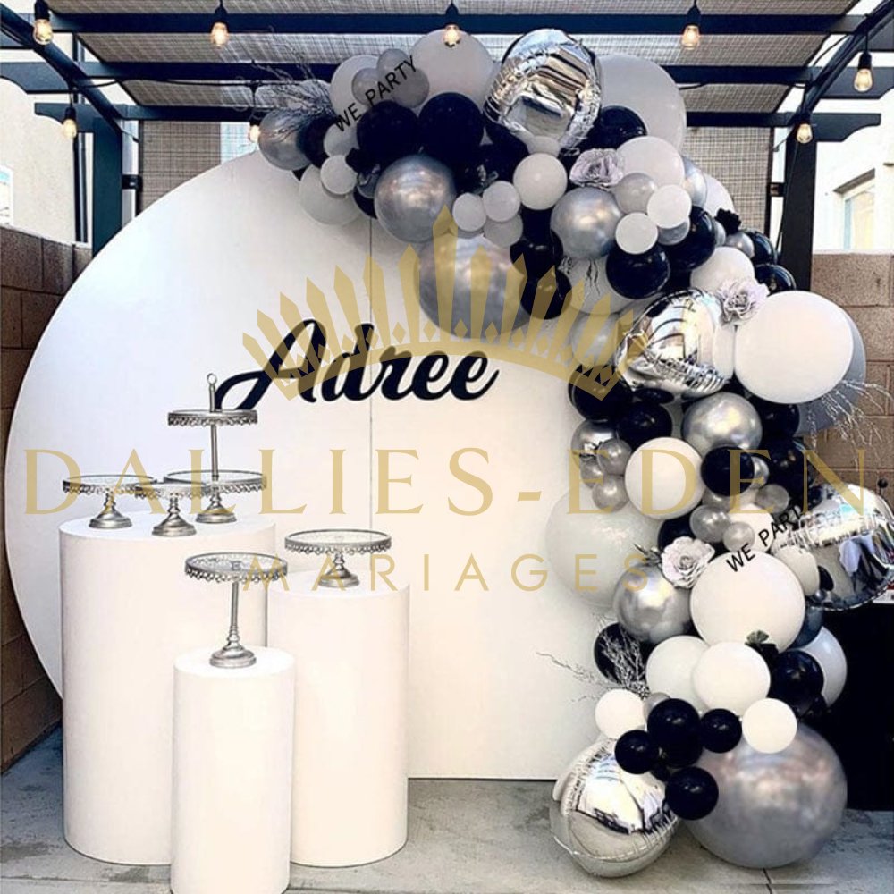 Arche de Ballon Argenté - Dallies-Eden-Mariages