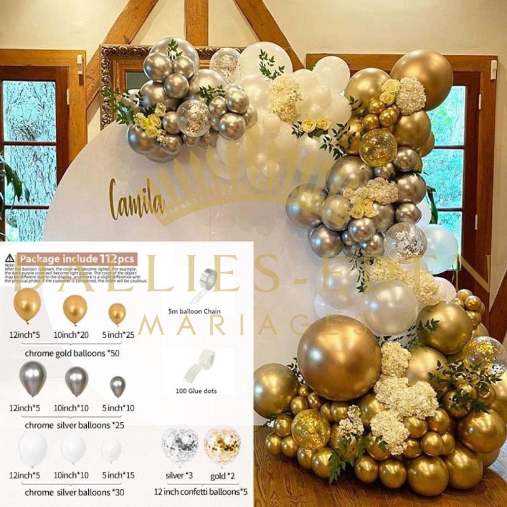 Arche de Ballon Chrome - Dallies-Eden-Mariages