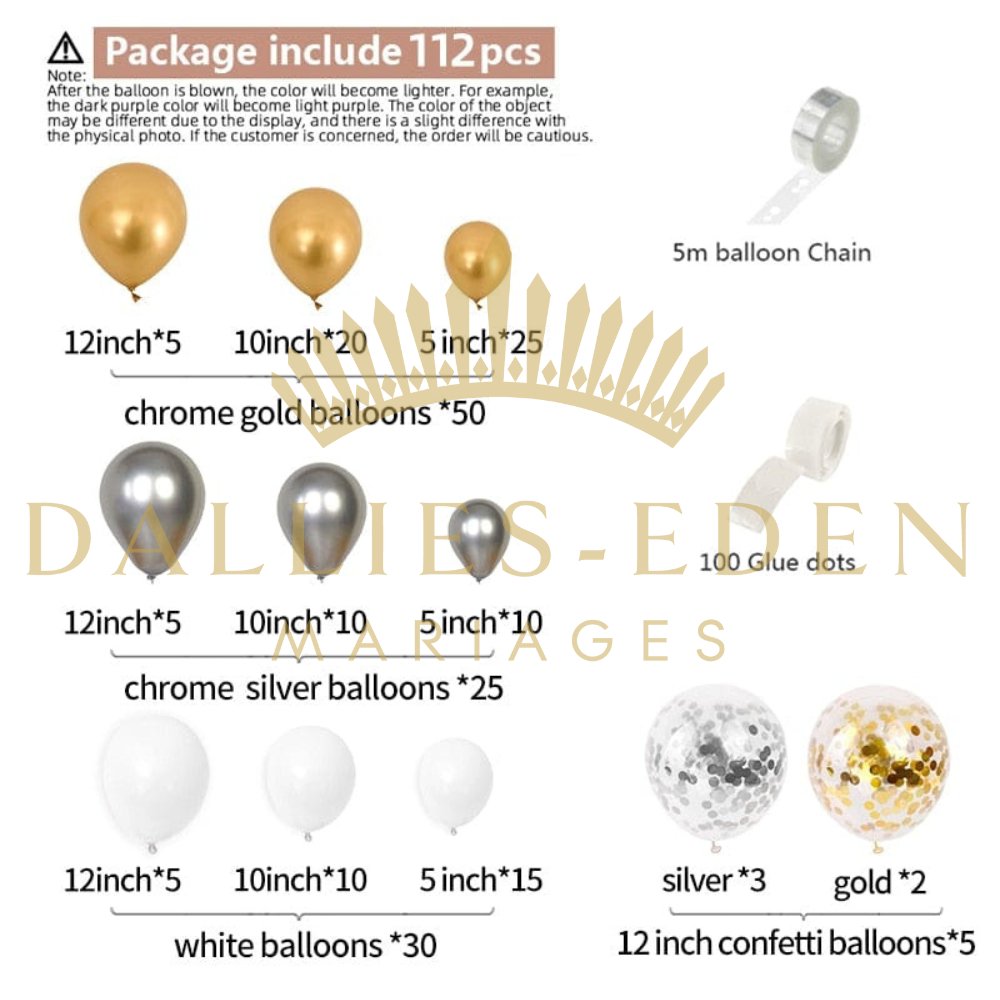 Arche de Ballon Chrome - Dallies-Eden-Mariages