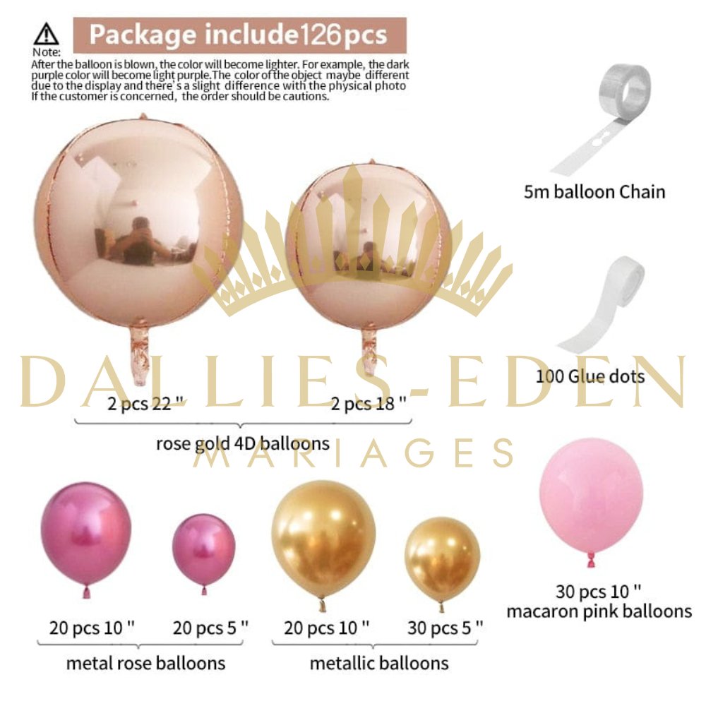 Arche de Ballon Rose - Dallies-Eden-Mariages