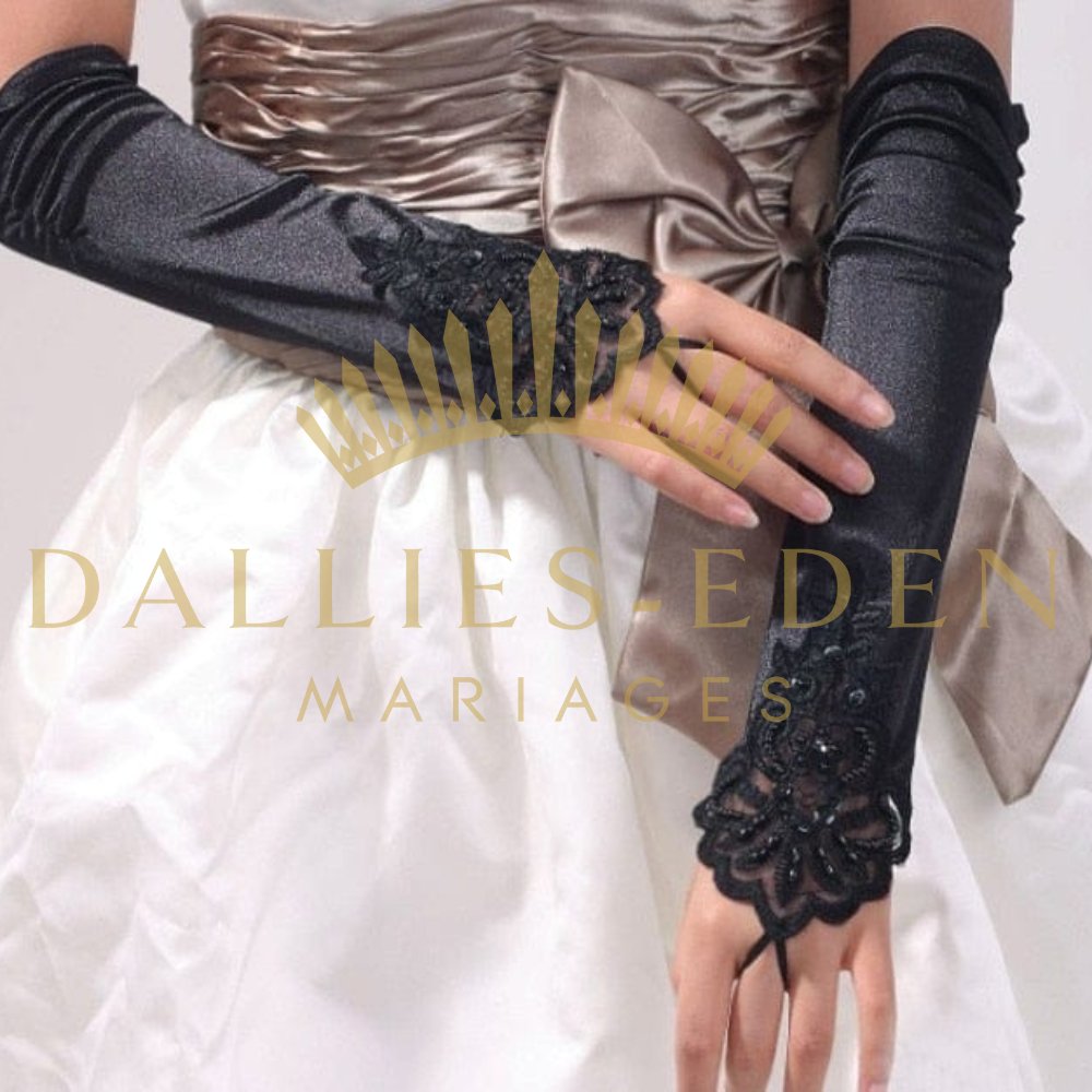 Gant de Mariage Noir - Dallies-Eden-Mariages