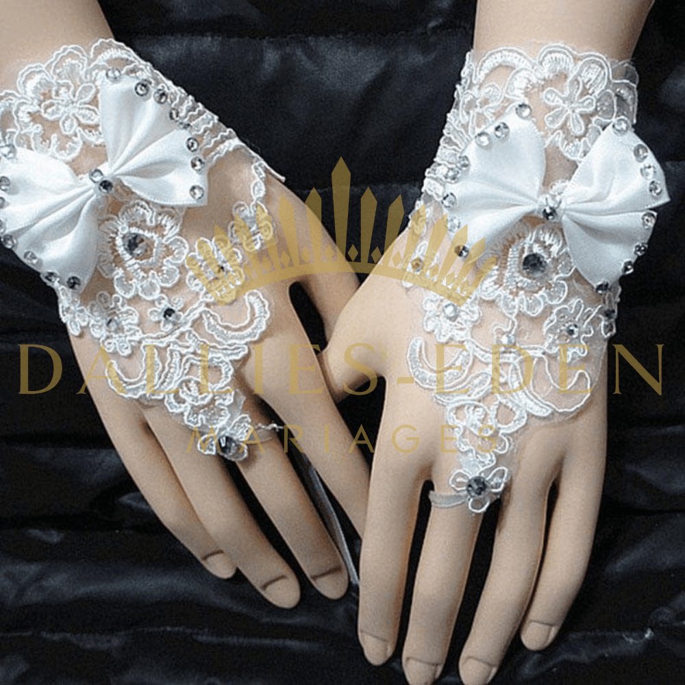 Dallies-Eden-Mariages  Gants mariage Mitaine blanche de mariage