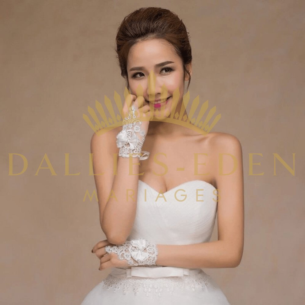 Dallies-Eden-Mariages  Gants mariage Mitaine blanche de mariage