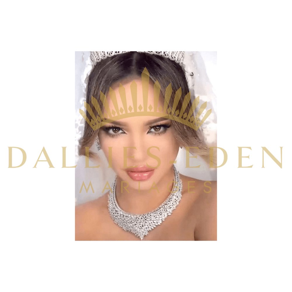 bijoux-diademe Parure Femme 2 pièces Parure Collier Boucle D'oreille Mariage