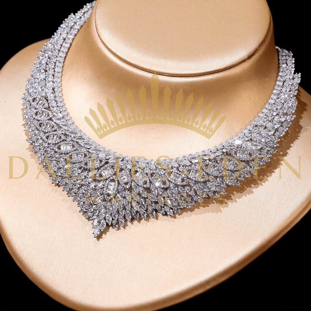 bijoux-diademe Parure Femme 2 pièces Parure Collier Boucle D'oreille Mariage