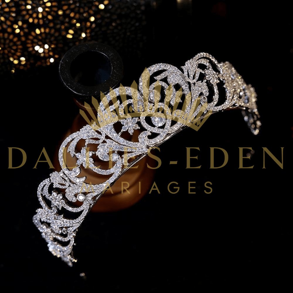 bijoux-diademe Tiare Femme Argentée Tiare Fine de Mariage