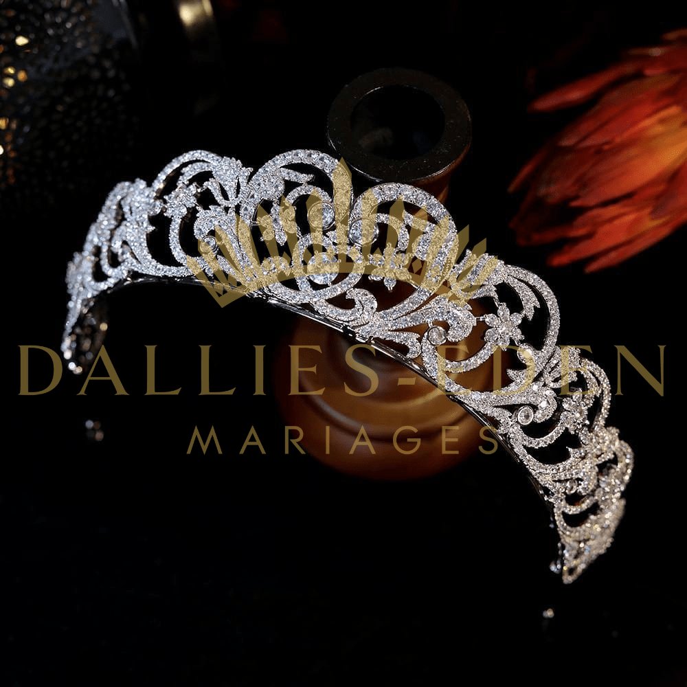 bijoux-diademe Tiare Femme Argentée Tiare Fine de Mariage