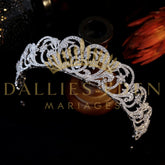 bijoux-diademe Tiare Femme Argentée Tiare Fine de Mariage