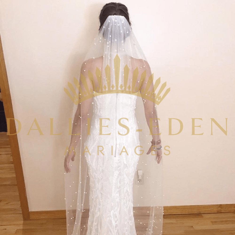 Dallies-Eden-Mariages  Voile de Mariée Voile de Mariage Perlé
