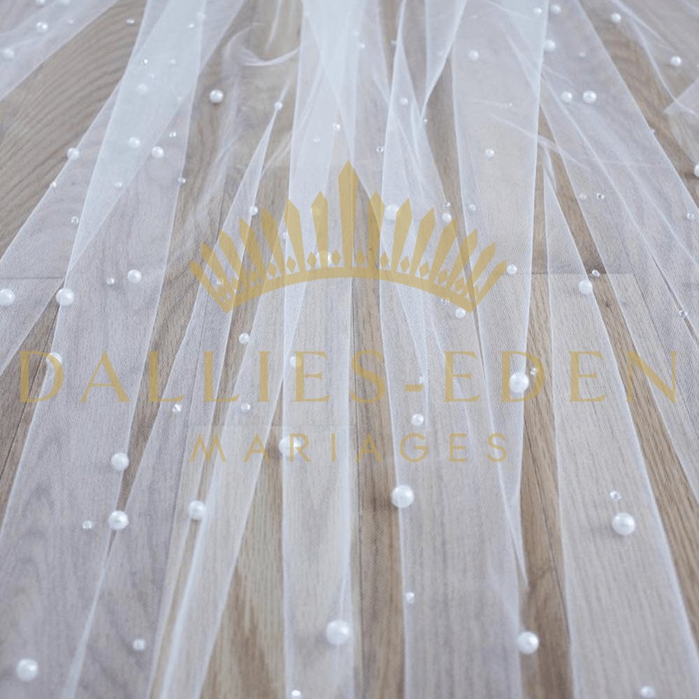 Dallies-Eden-Mariages  Voile de Mariée Voile de Mariage Perlé