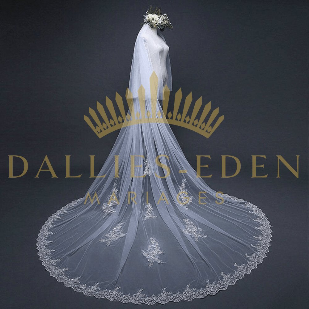 Dallies-Eden-Mariages  Voile de Mariée Voile de Mariée Blanche 300 cm