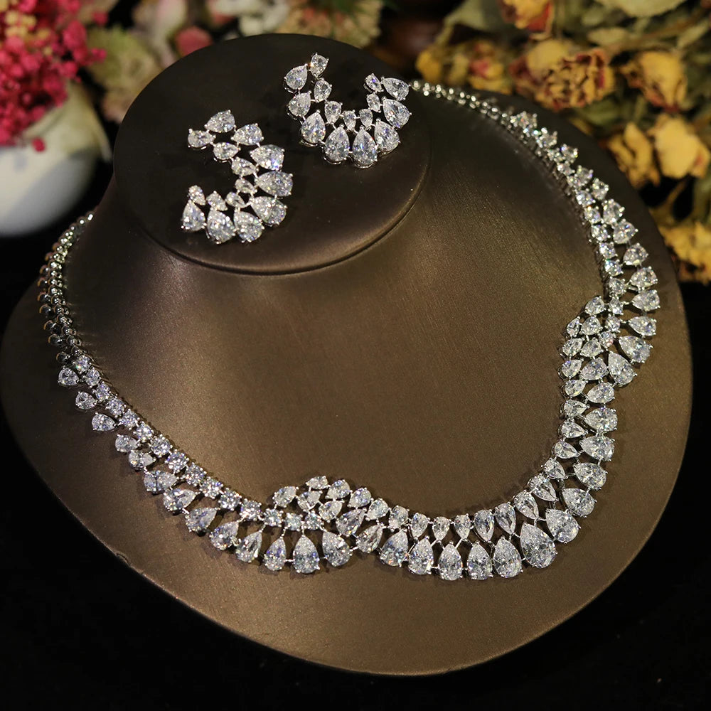 Parure Collier et Boucle d'Oreille Mariage