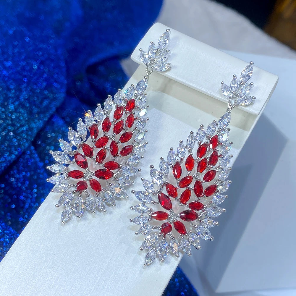 Boucle d'Oreilles Rouge Mariage