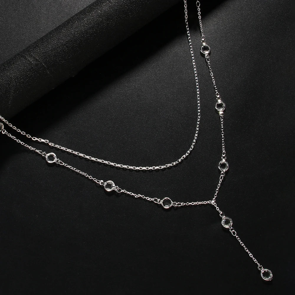 Collier de dos en zircone cubique scintillante