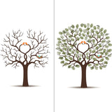 Arbre à empreinte mariage - Oiseaux