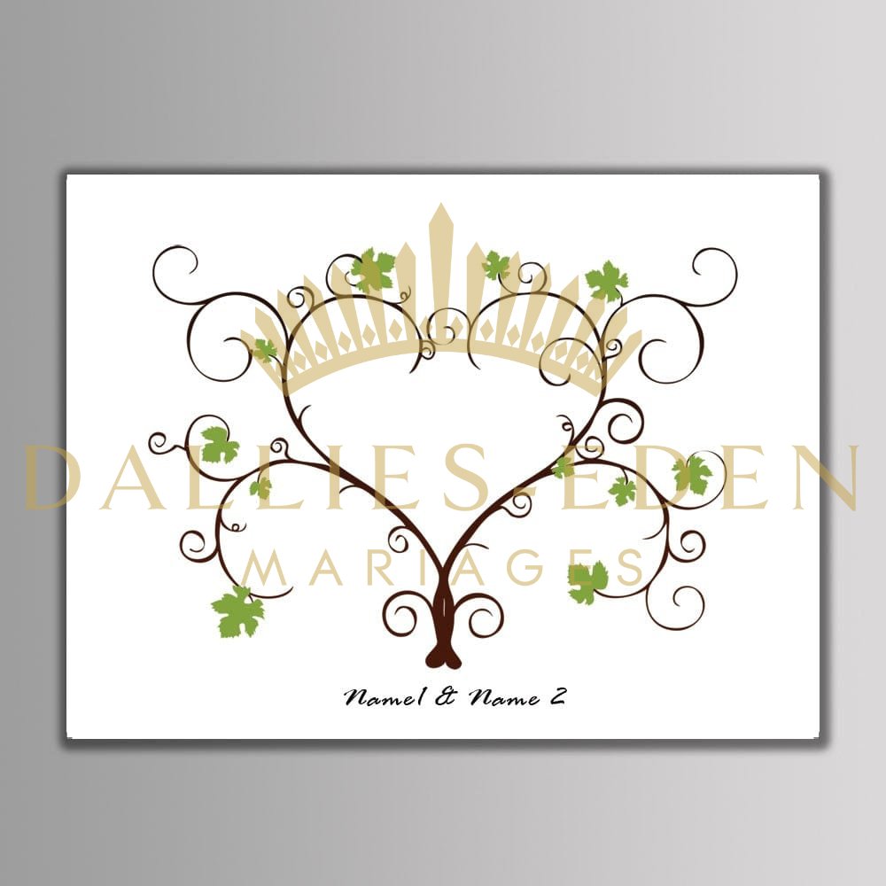 Arbre à empreinte mariage - Coeur - Dallies-Eden-Mariages Boutique de Bijoux et d’accessoires de Mariage