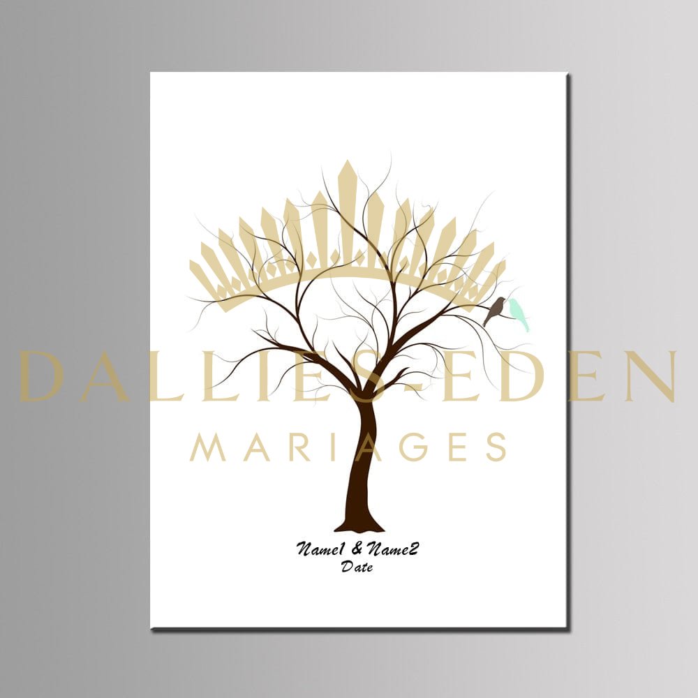Arbre à empreinte mariage - Oiseaux - Dallies-Eden-Mariages Boutique de Bijoux et d’accessoires de Mariage