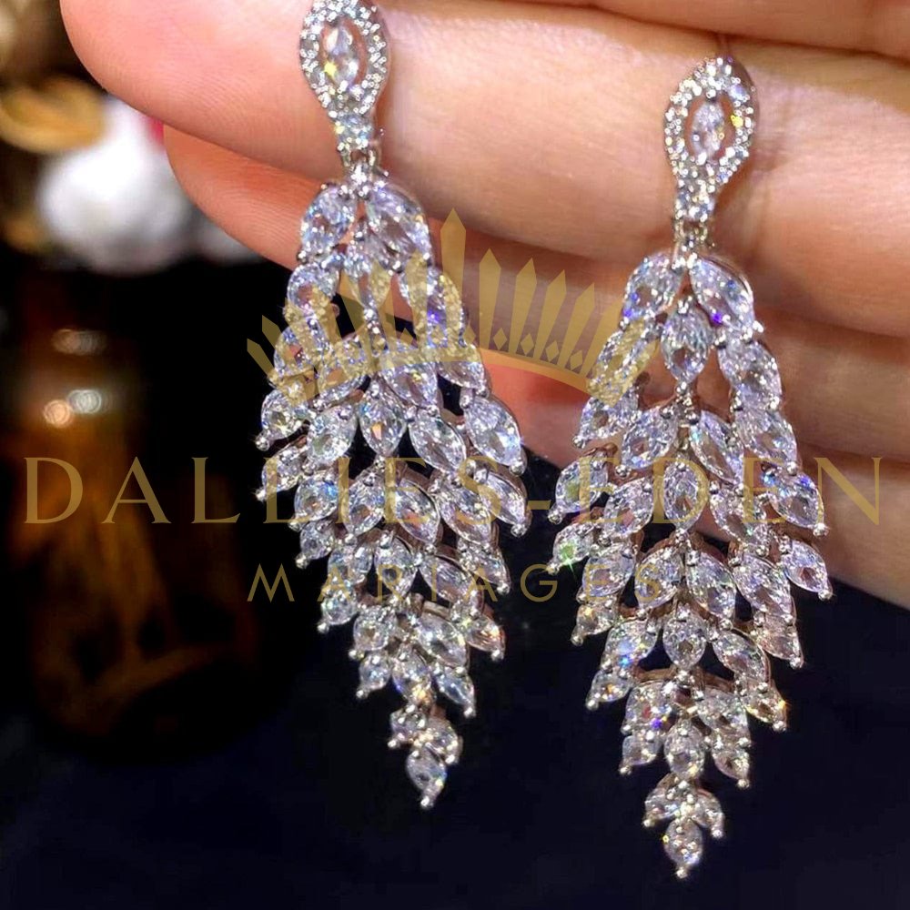 Boucle d'Oreilles Feuille Mariage - Dallies-Eden-Mariages