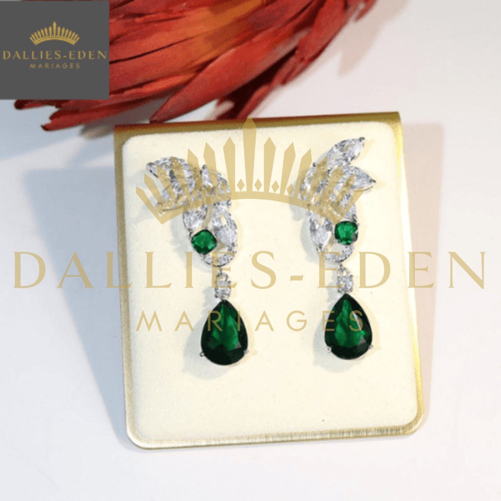 Boucle d'Oreilles Verte Mariage - Dallies-Eden-Mariages