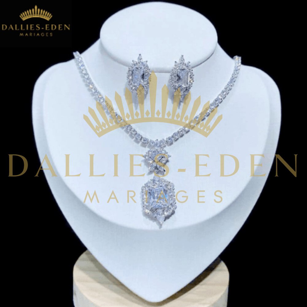 bijoux-diademe Parure Femme 2 pièces Parure de Mariage avec Pendentif