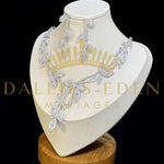 bijoux-diademe Parure Femme 2 pièces Argentée / 47 cm Parure Mariage Fleurs