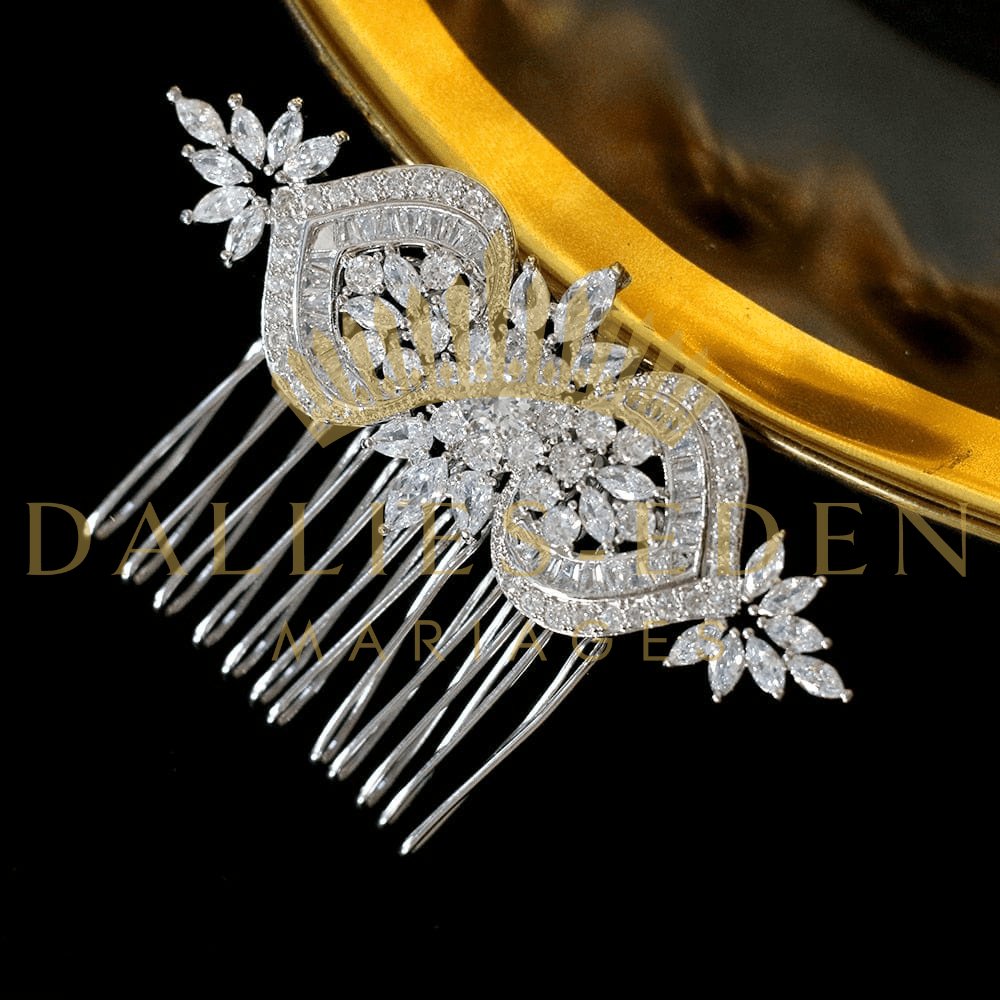 bijoux-diademe Peigne à cheveux Argentée Peigne à Cheveux Vintage