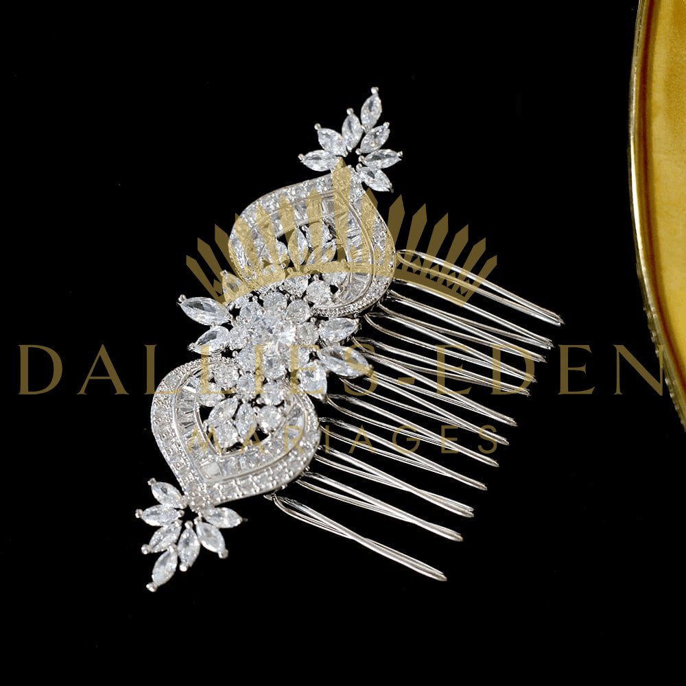 bijoux-diademe Peigne à cheveux Argentée Peigne à Cheveux Vintage