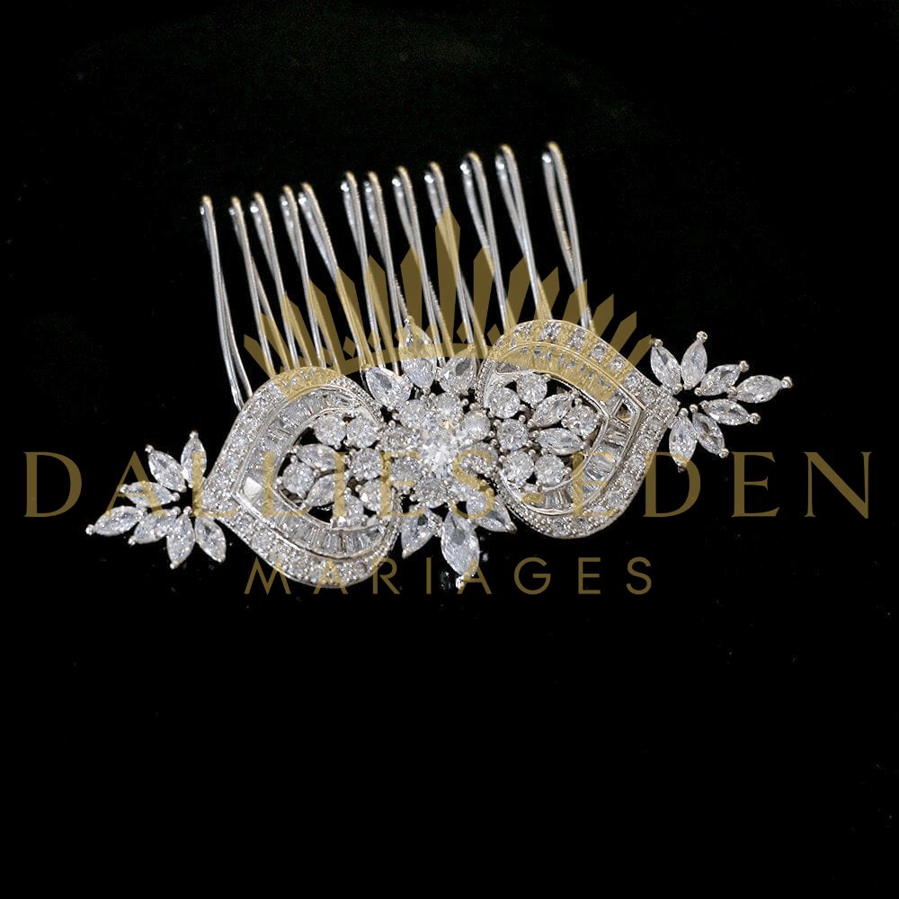 bijoux-diademe Peigne à cheveux Argentée Peigne à Cheveux Vintage