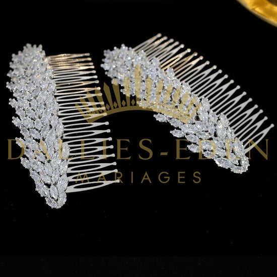 bijoux-diademe Peigne à cheveux 1 Peigne Argenté de Mariage