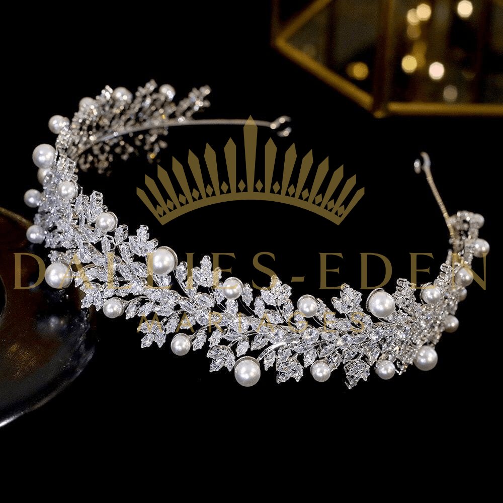 bijoux-diademe Serre-Tête Argentée Serre-tête de Mariée