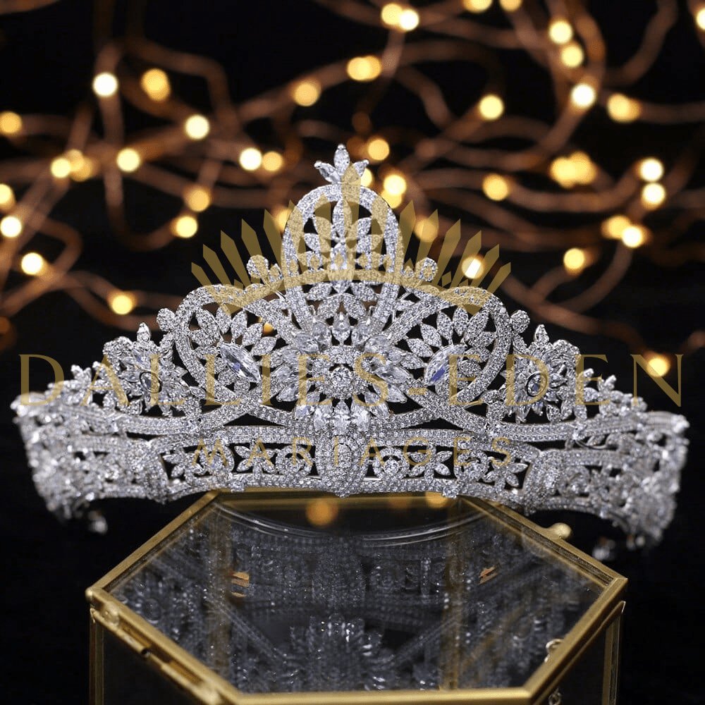 bijoux-diademe Tiare Femme Argentée Tiare Mariage Haute